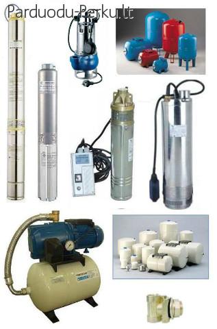 Vandens siurbliai ir hidroforai, kita vandens tiekimo įranga