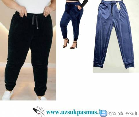 Veliūrinės kelnės. Dideli dydžiai.