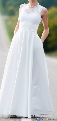 Elegantiška balta vestuvinė suknelė