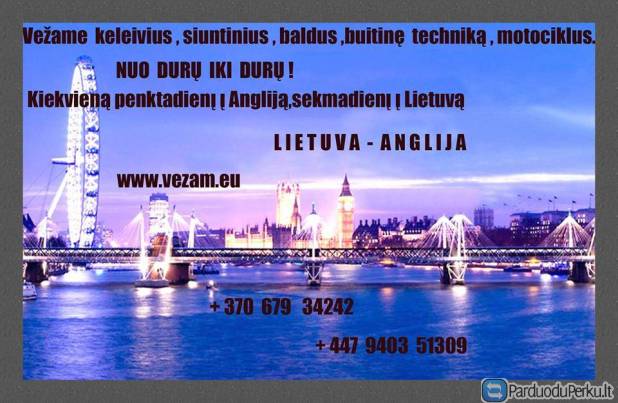 Vezame keleivius,siuntinius i Anglija