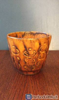 Vintažinis keramikinis gėlių vazonas, 11,5cm aukštis