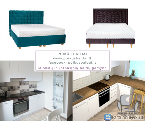 Virtuvės baldai, dvigulės lovos