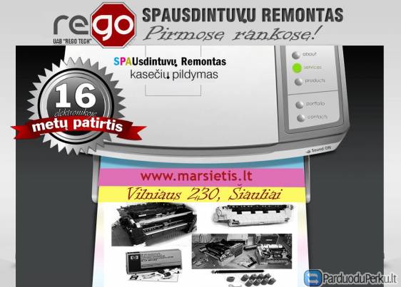 Visų spausdintuvų remontas, tonerių, kasečių pildymas, pardavimas