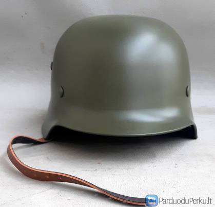 Vokiečių M35 šalmas plieninis žalias su pošalmi