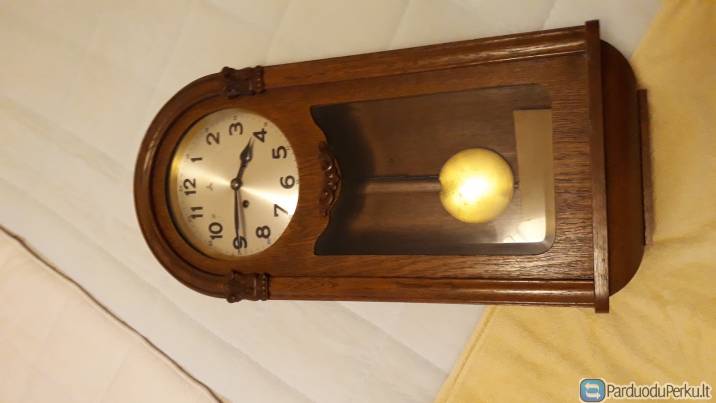 Vokiskas Antikvarinis Sieninis Keturstygis Laikrodis (mazdaug 1960)