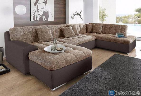 Vokiškas U formos minkštas kampas su pufu"rave"