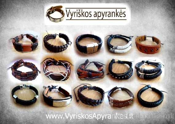 Vyriškos apyrankės iš odos.(nemokamas pristatymas Lt pastu)