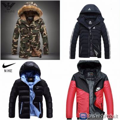 Vyriškos NIKE ADIDAS ARMANI žieminės striukės