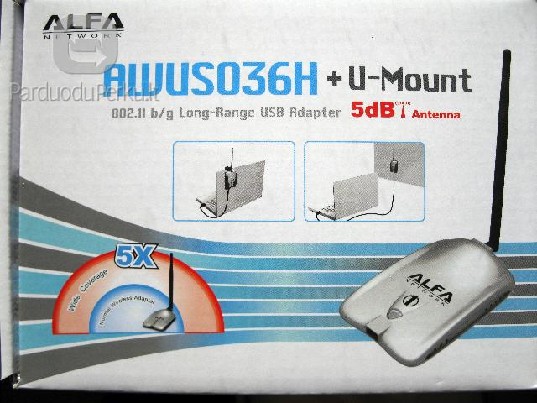 WiFi adapteris Alfa AWUS036H. Originalas