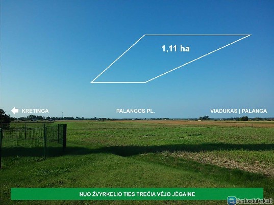 Žemės ūkio paskirties sklypas netoli Palangos Kiauleikių k.