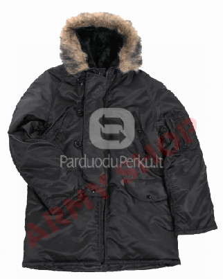 Žieminė piloto striukė TEESAR® US N3B ''ALIASKA'', JUODA