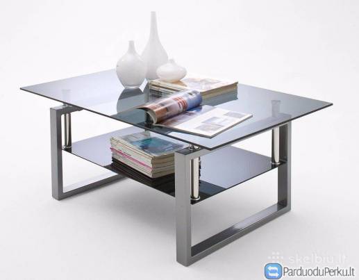 Žurnalinis stiklo staliukas "Alfa"