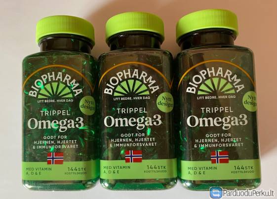 Žuvų taukai iš Norvegijos 144 kapsl.