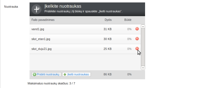 Nuotraukos ištrynimas